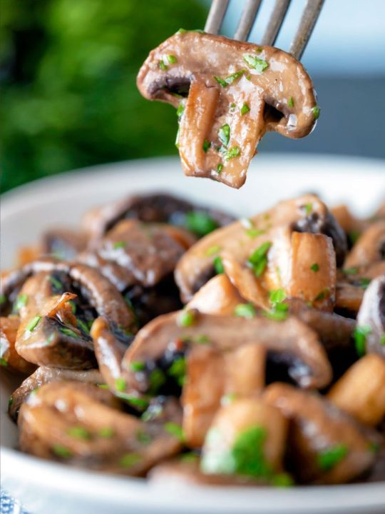 Air fryer mushroom, garlic butter mushrooms
