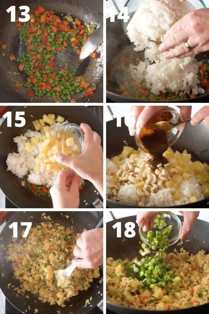 Thai pineapple fried rice step by step instructions