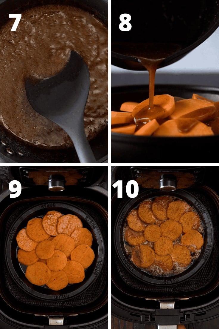 step by step recipe to make candied yams2 Air Fryer Candied Yams in 10 minutes