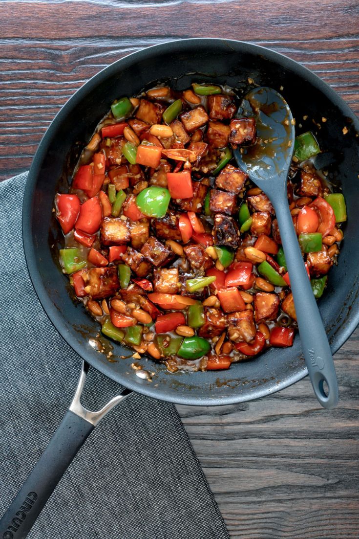 Kung pao tofu , air fryer kung pao tofu , vegan kung pao recipe