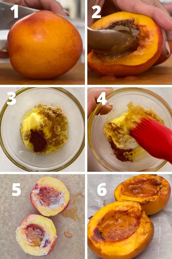 step by step recipe to make air fryer peaches