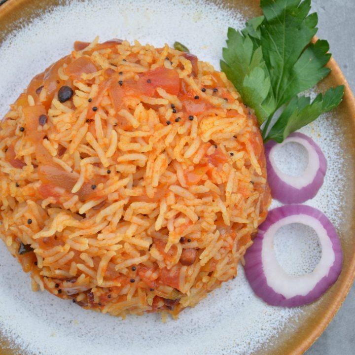 Tomato Rice on a plate