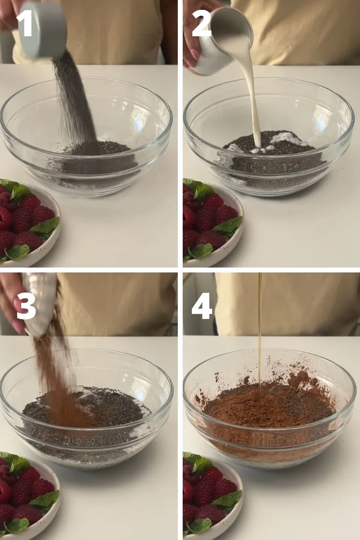 steps to make chocolate chia pudding