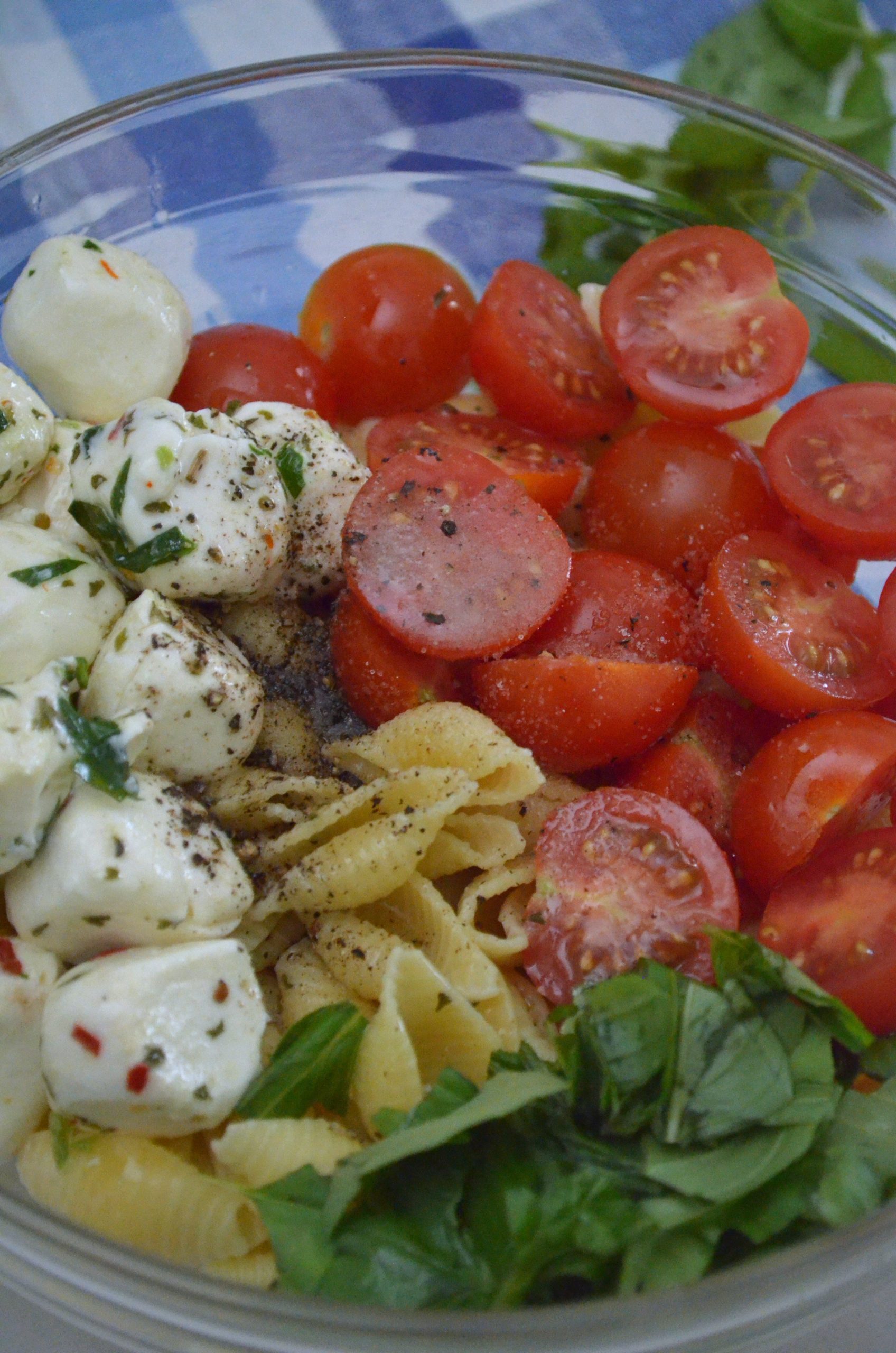 steps to make caprese pasta salad
