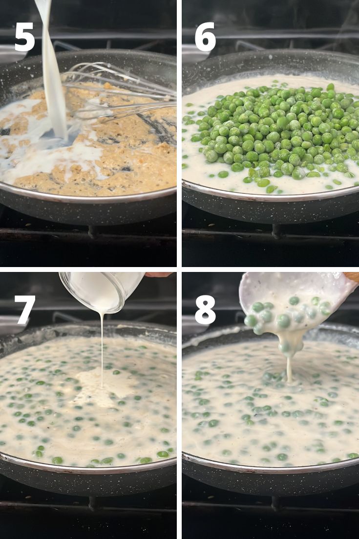 step by step recipe to make cream peas