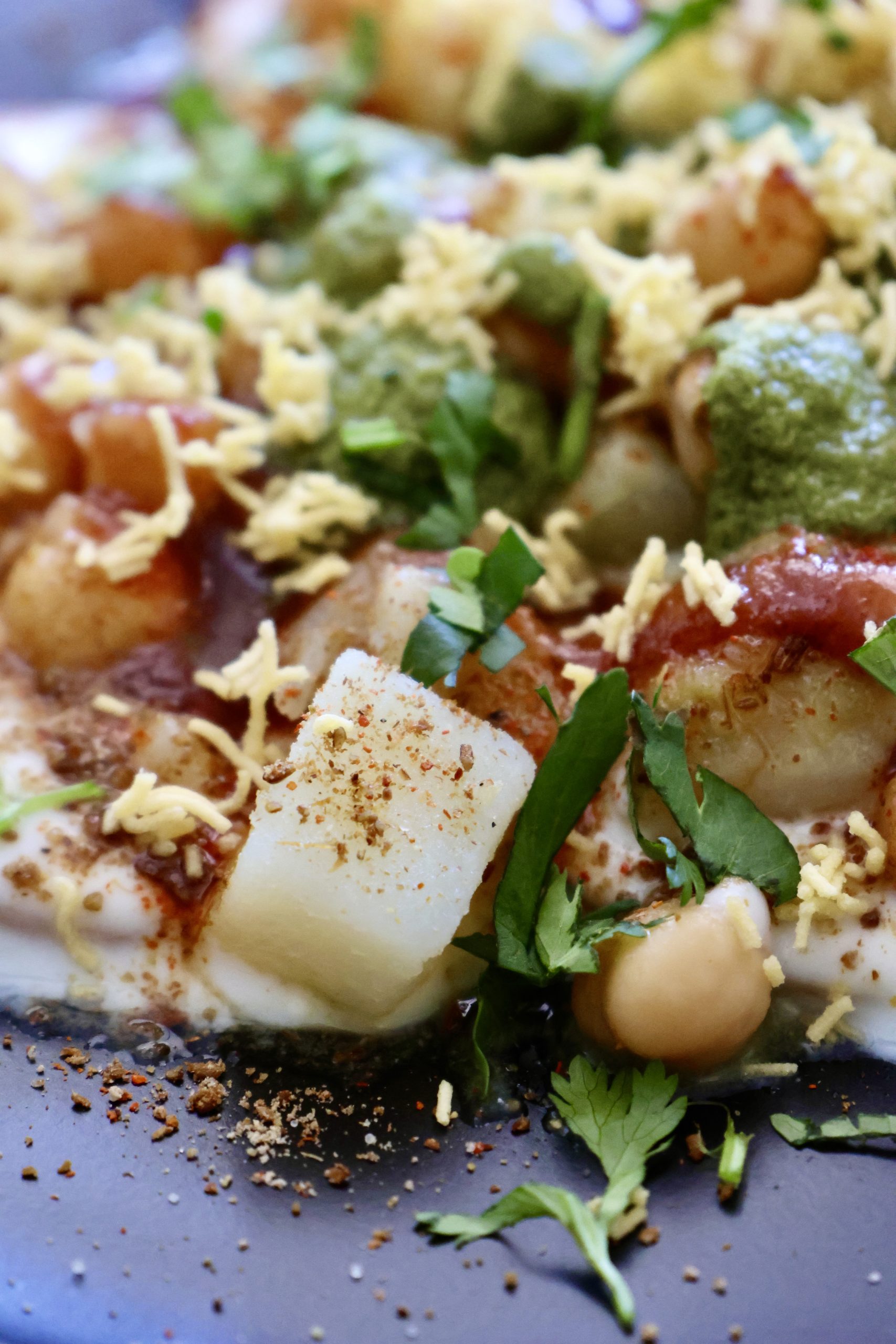 Papdi Chaat on a plate