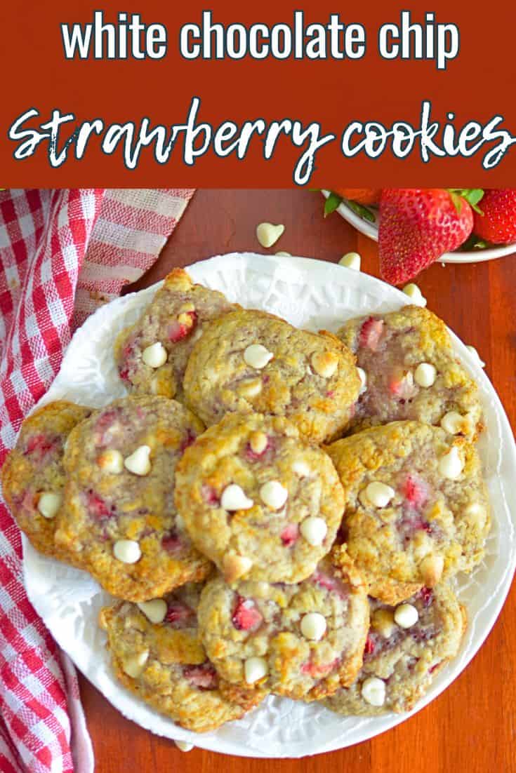 Fresh Strawberry cookies with white chocolate chip