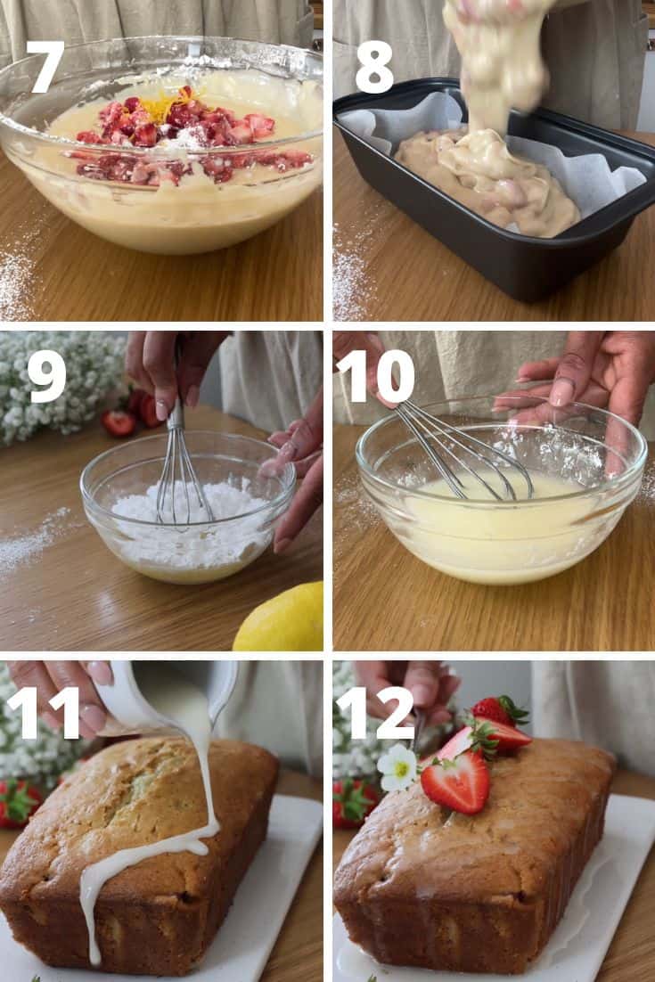 steps to make strawberry pound cake