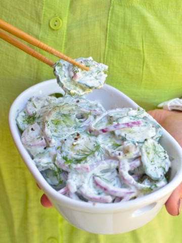 Creamy cucumber salad