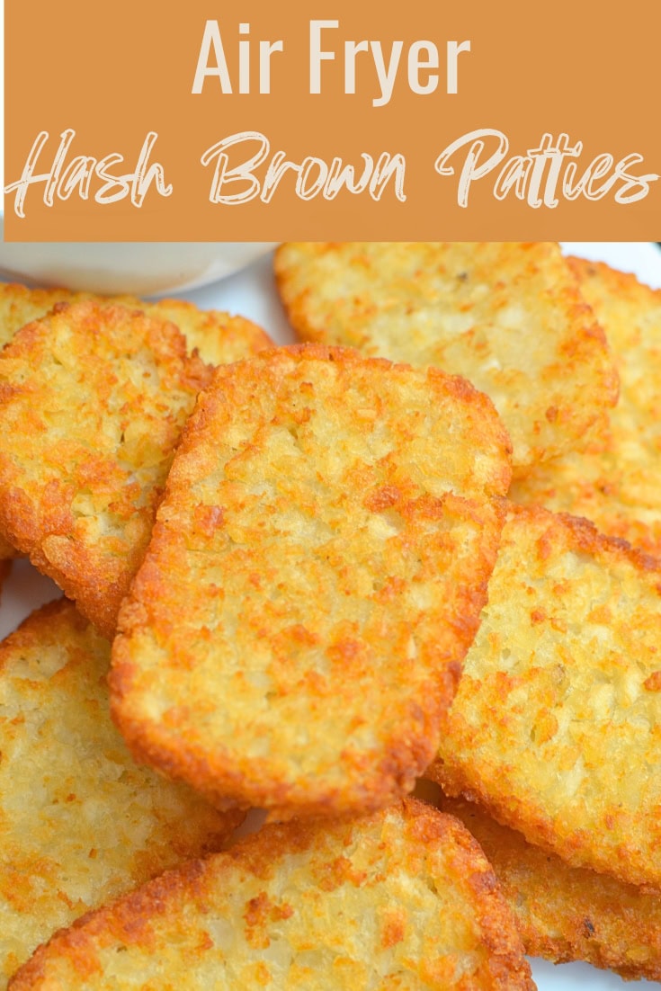 Air fryer Frozen hash brown patties Pin image