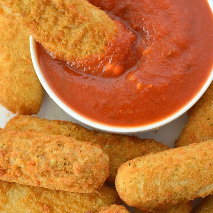 Air fried frozen Mozzarella sticks recipe