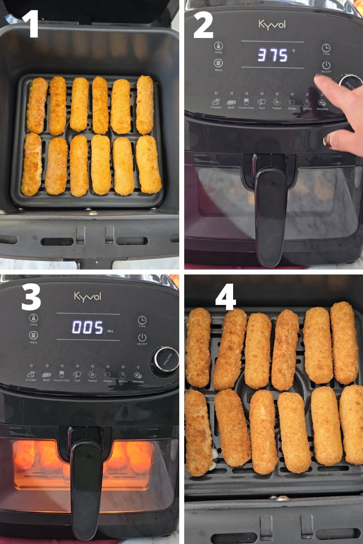 Step by step instruction frozen mozzarella sticks air fryer