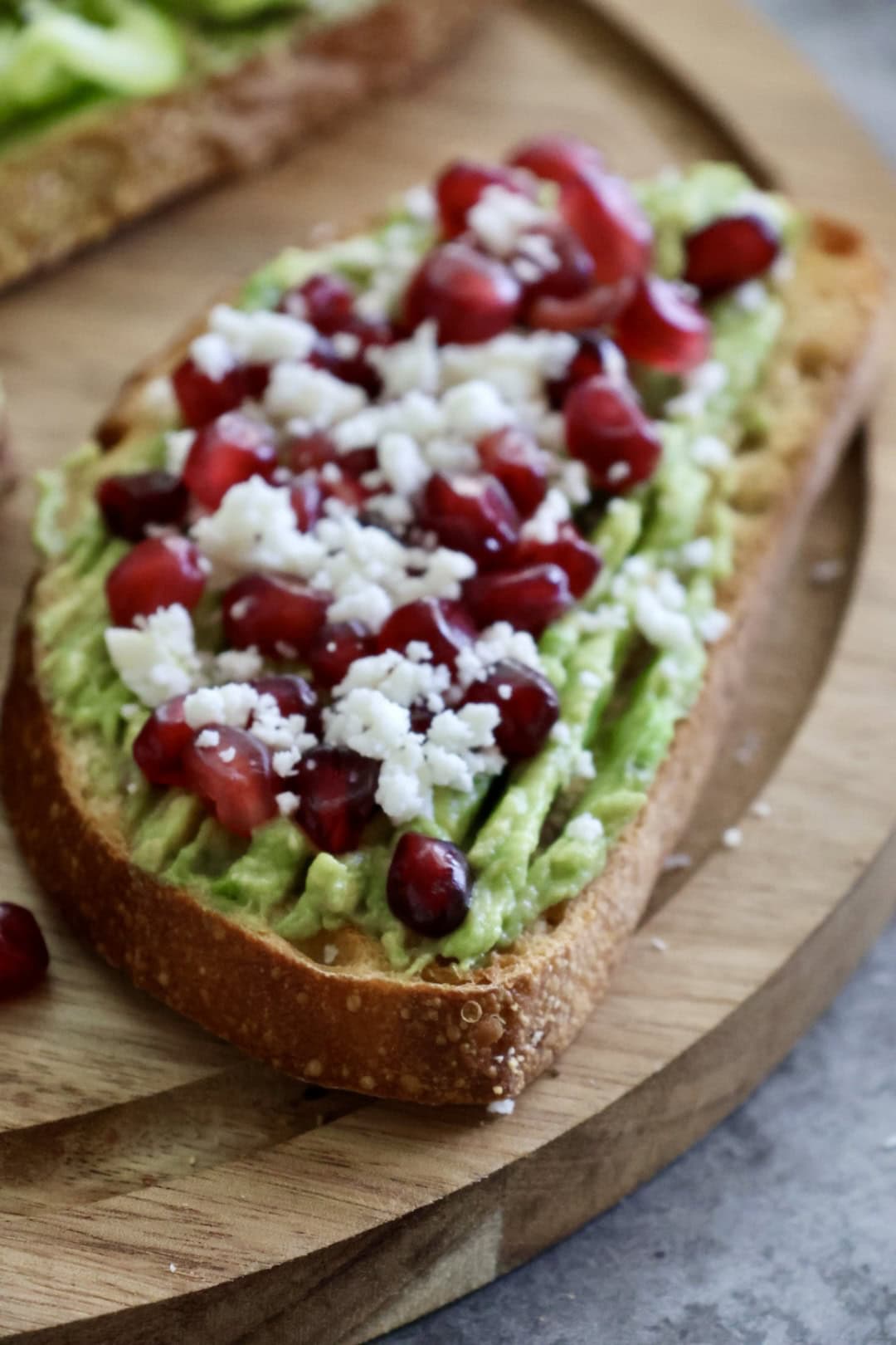 pomegranate avocado toast