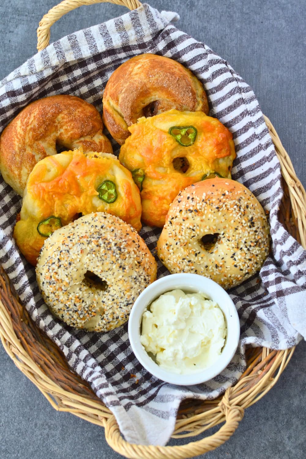 high Protein bagels with 3 different toppings