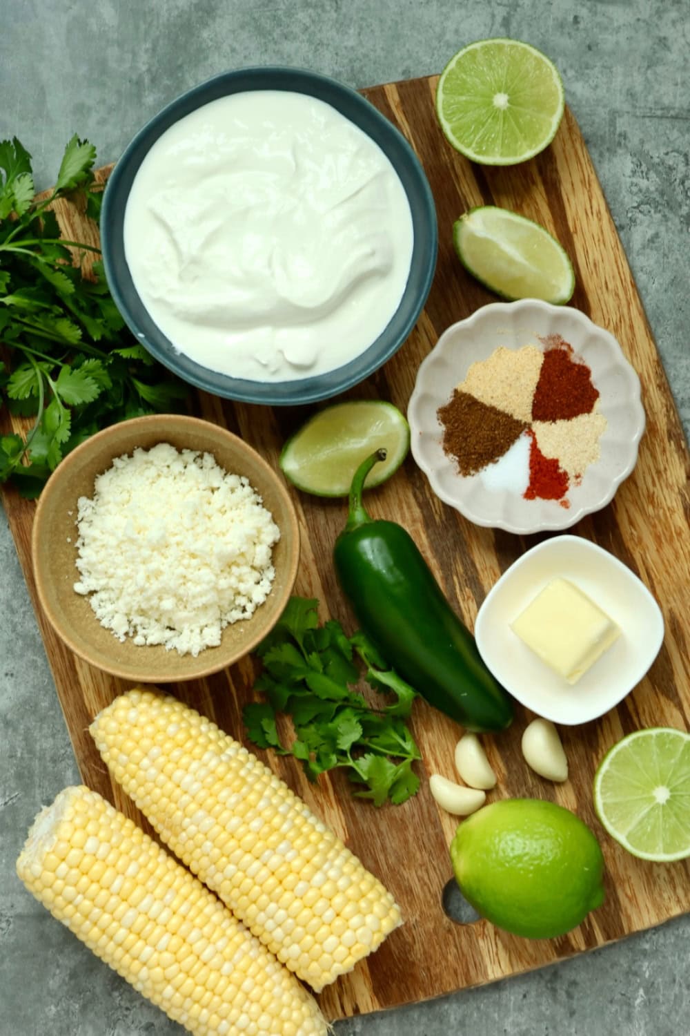 ingredients for elote dip