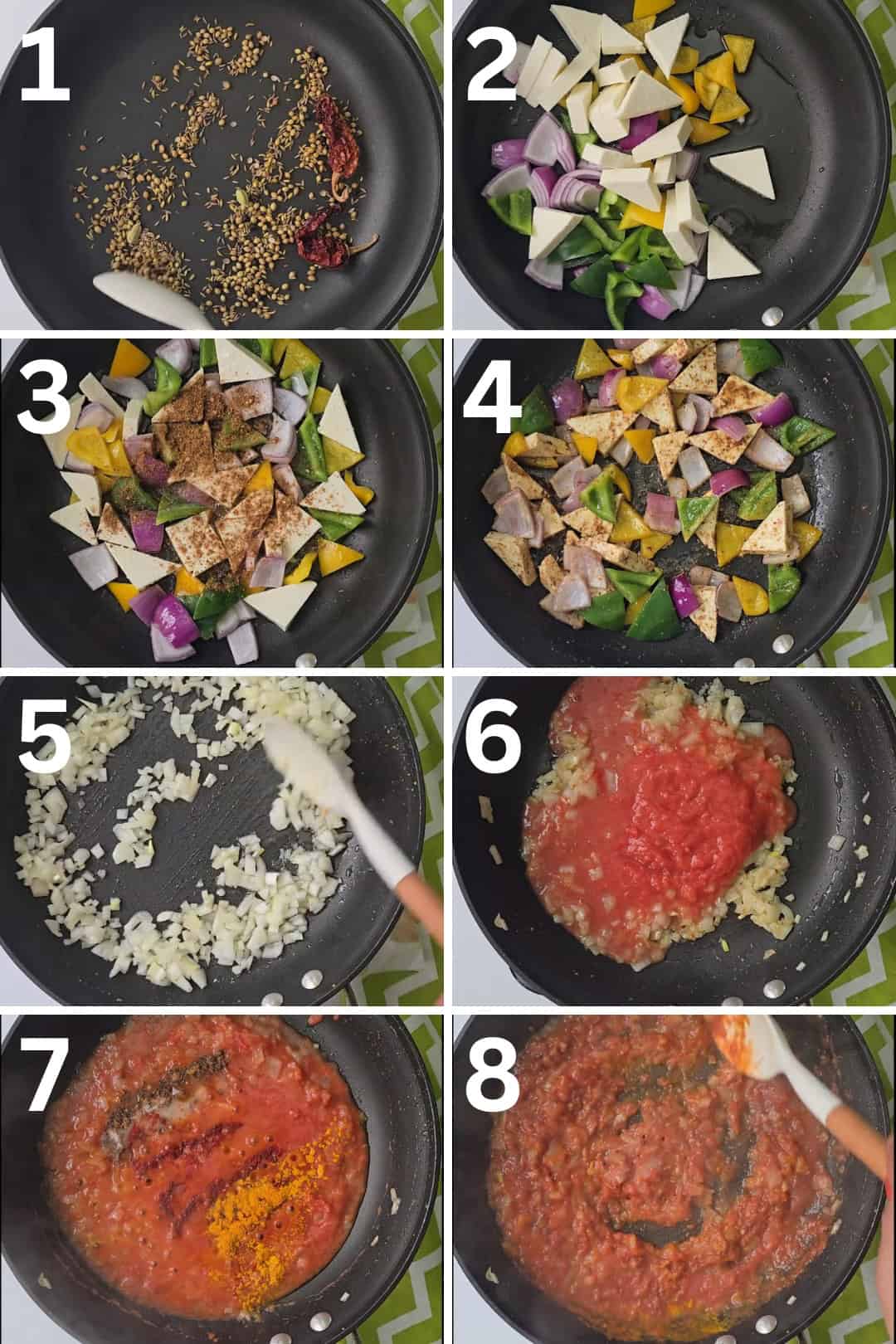 step by step recipe to make  kadai paneer at home
