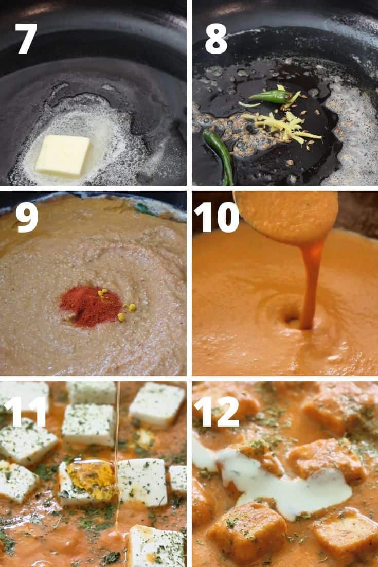 steps to make paneer makhani