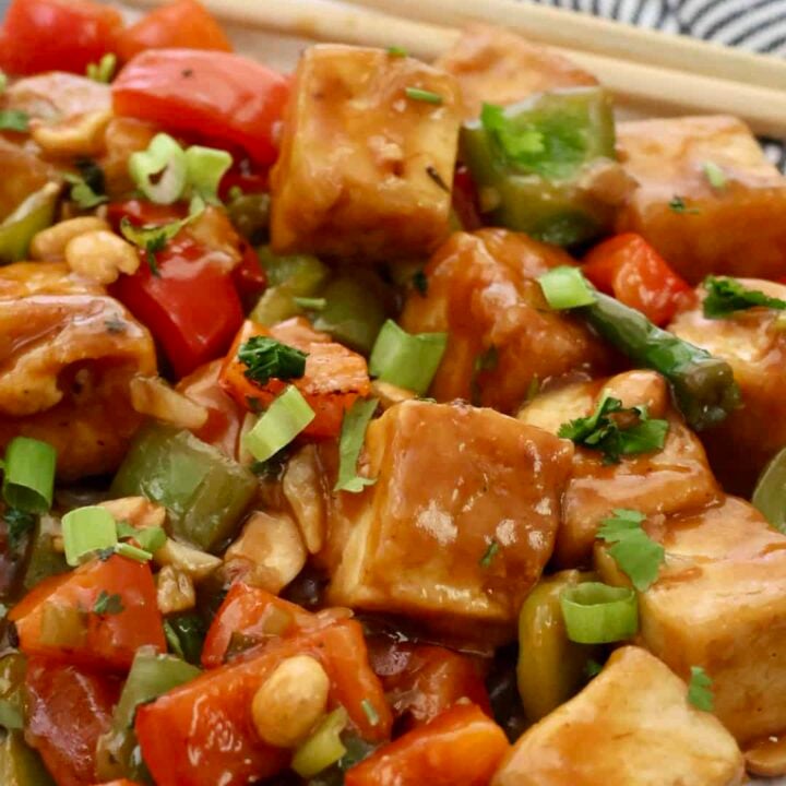 Vegan kung pao tofu
