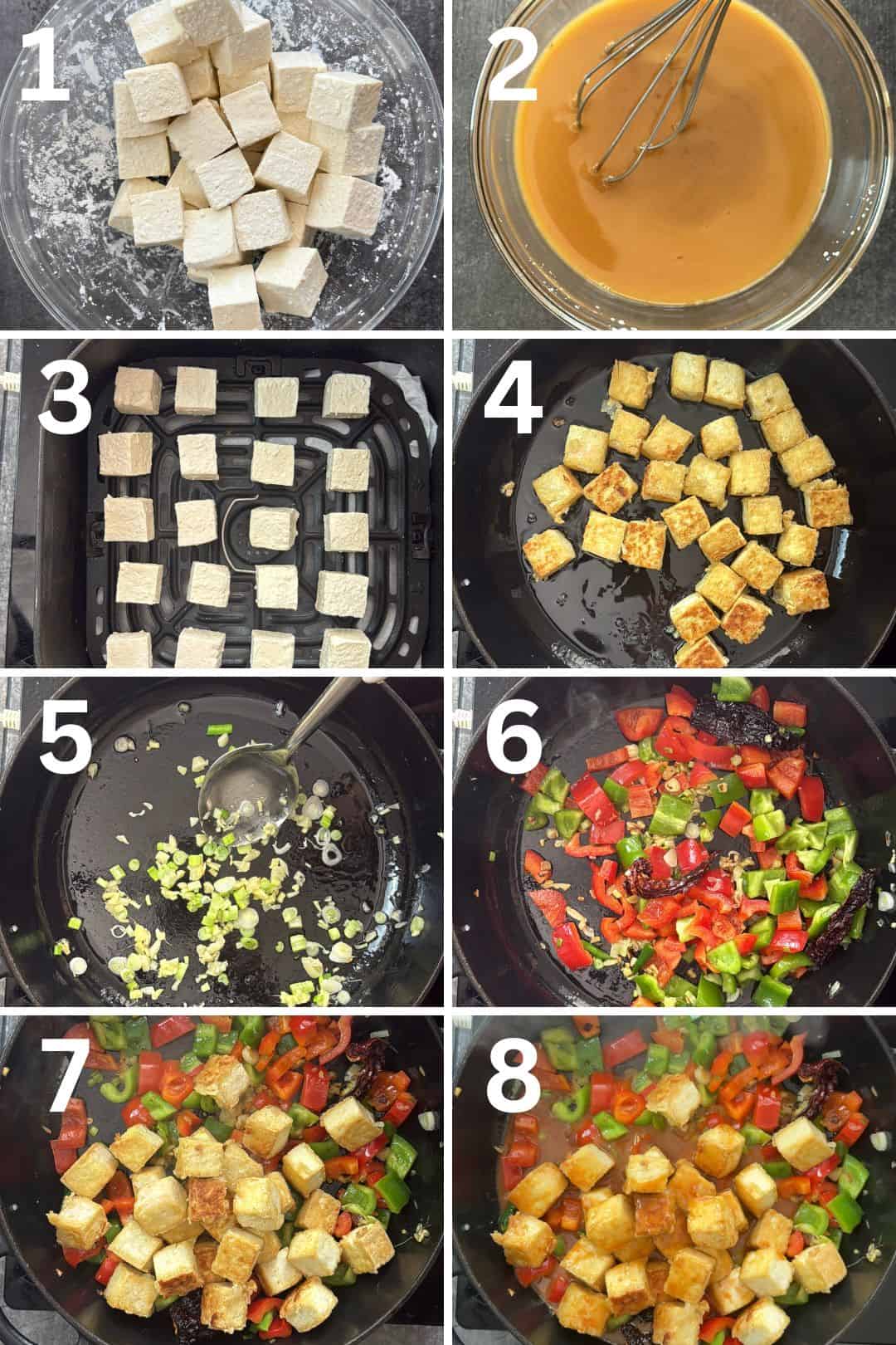 step to make kung pao tofu recipe