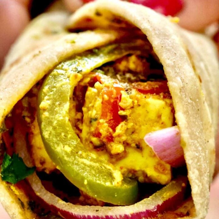 paneer kathi roll / paneer wrap