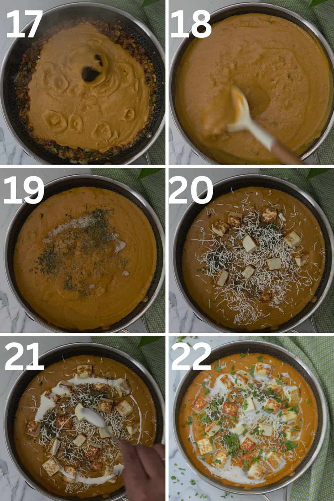 step by step recipe to build the gravy for paneer lababdaar