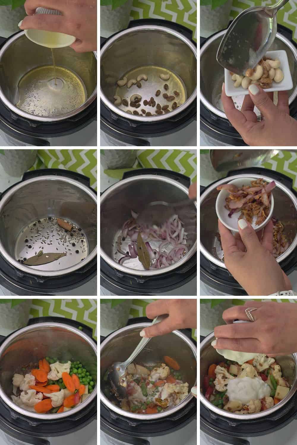 How to make veg biryani in instant pot step by step