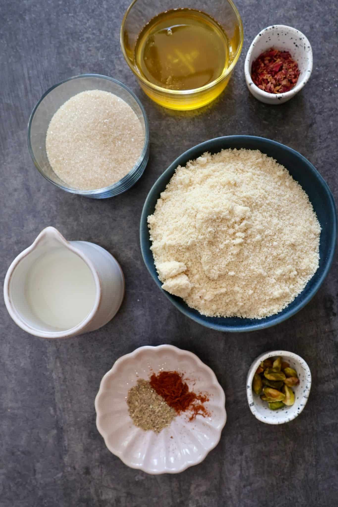 ingredients to make badam halwa