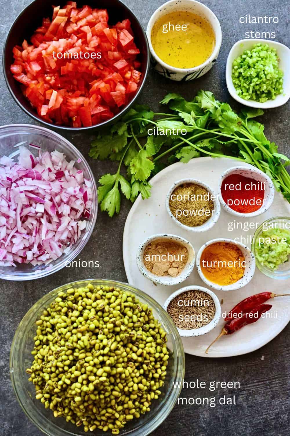 ingredients for green mung dal recipe