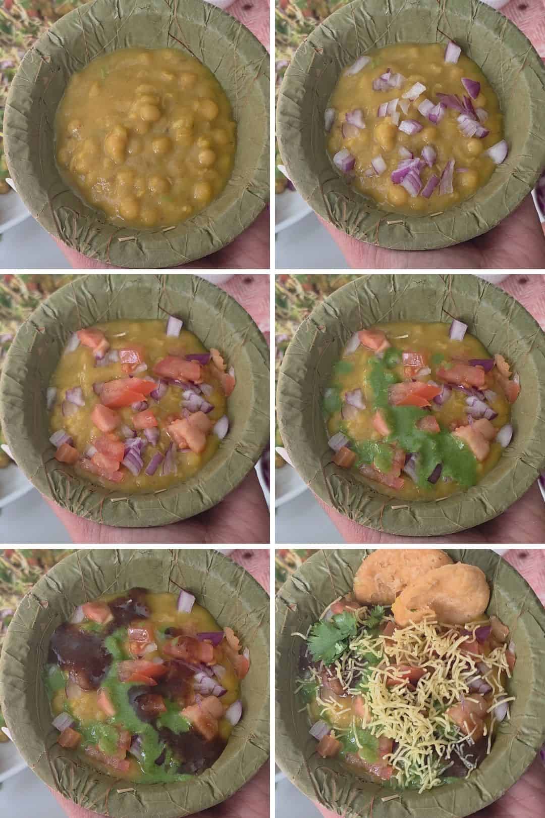 How to assemble Matar chaat recipe step by step