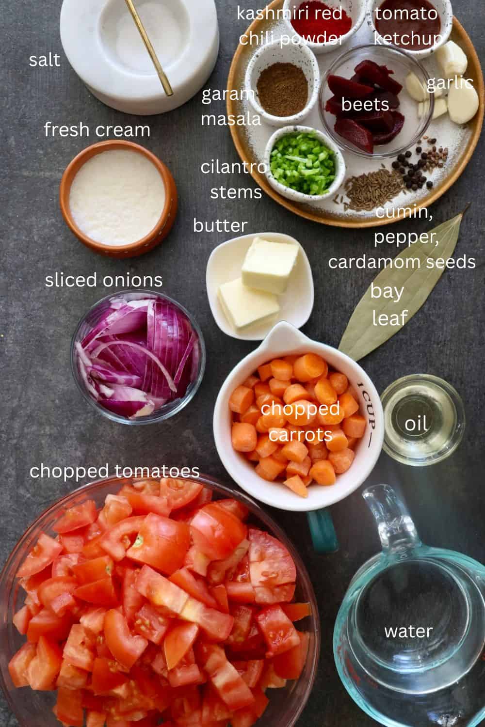 fresh indian tomato soup ingredients
